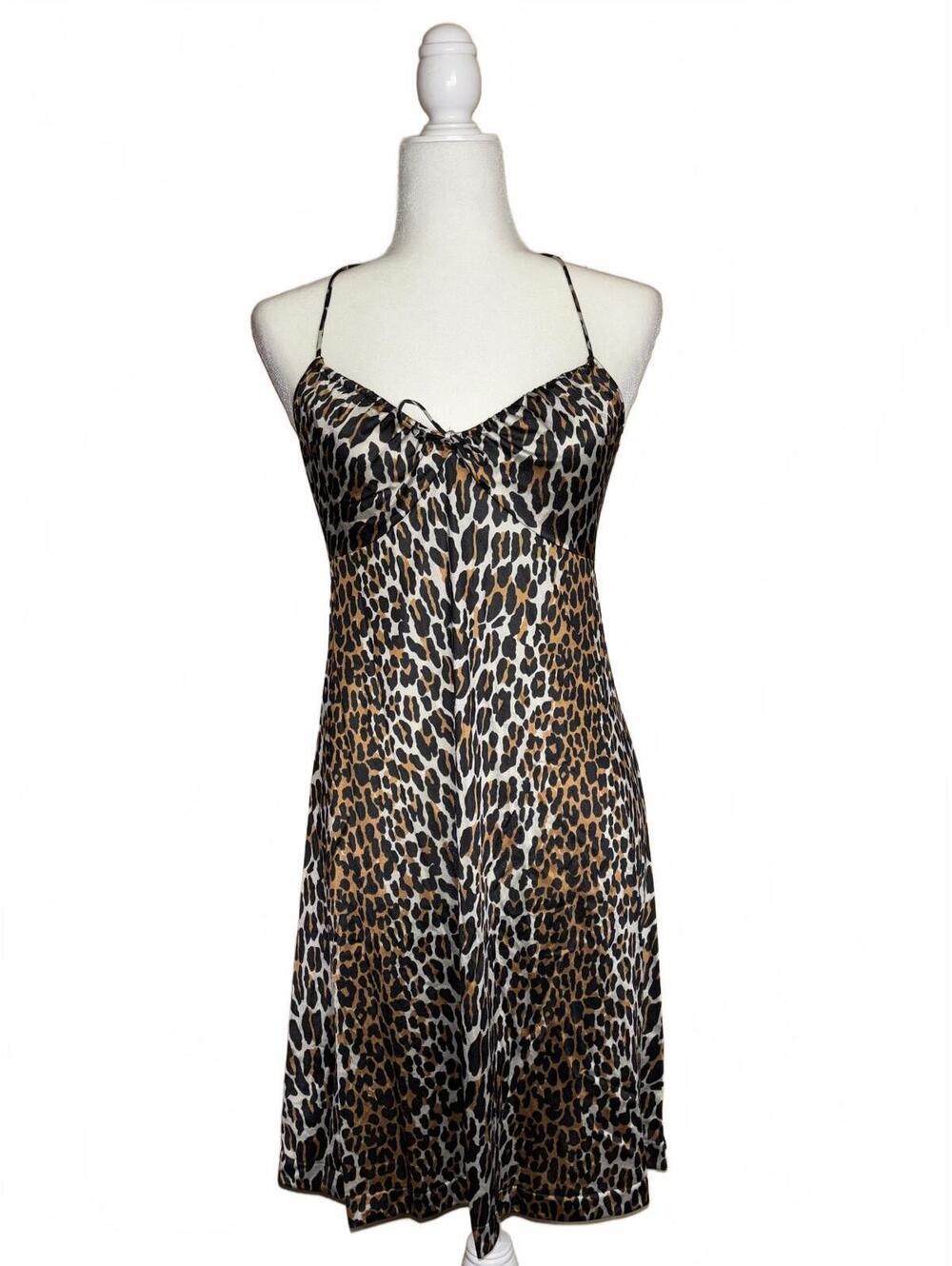 Vintage 60s/70s Vanity Fair leopard print slip dress nightgown
